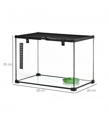 Wire Mesh Black Reptile Terrarium for Lizards, Horned Frogs, Snakes 50x30x35cm