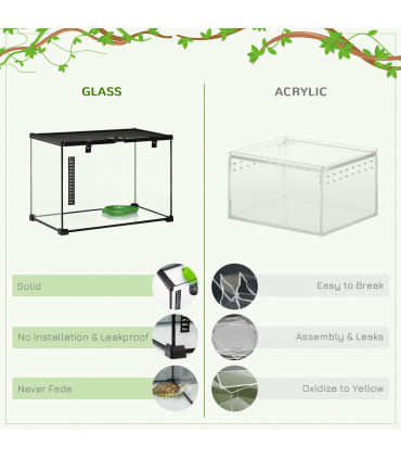 Wire Mesh Black Reptile Terrarium for Lizards, Horned Frogs, Snakes 50x30x35cm