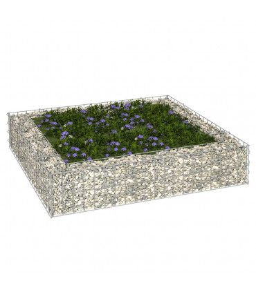 Gabion Raised Bed Galvanised Steel 100x100x20 cm