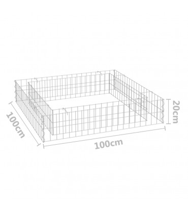 Gabion Raised Bed Galvanised Steel 100x100x20 cm
