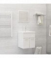 Bathroom Furniture Set High Gloss White Engineered Wood