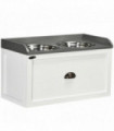 Elevated Dog Bowls w/ 21L Storage Drawer for Large Dogs and Cats - White