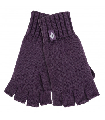 Heat Holders Ladies PLAIN Fingerless Gloves ( Purple Solid)