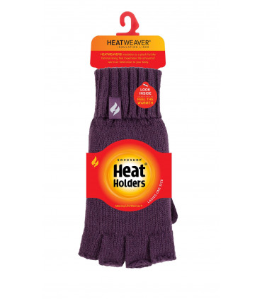 Heat Holders Ladies PLAIN Fingerless Gloves ( Purple Solid)