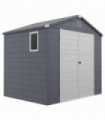 Outsunny 8 x 6ft Garden Shed Storage with Foundation Kit and Vents, Grey