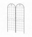 Outsunny Set of 2 Metal Trellis for Climbing Plants, Floral Design