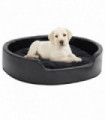 vidaXL Dog Bed Black 79x70x19 cm Plush and Faux Leather