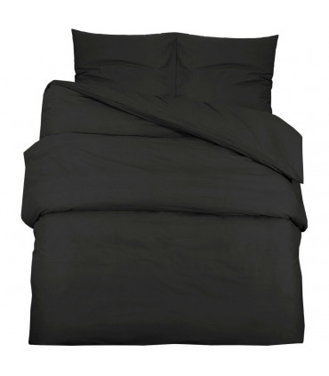 Duvet Cover Set Black 225x220 cm Light-weight Microfiber