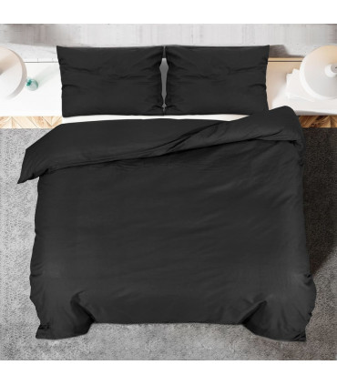 Duvet Cover Set Black 225x220 cm Light-weight Microfiber