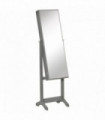 Mirrored Jewellery Cabinet Lockable Jewellery Organiser Grey