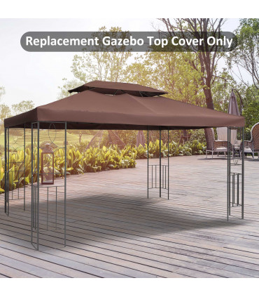 Gazebo Replacement Top Cover, 2-Tier, 3x4 m-Brown