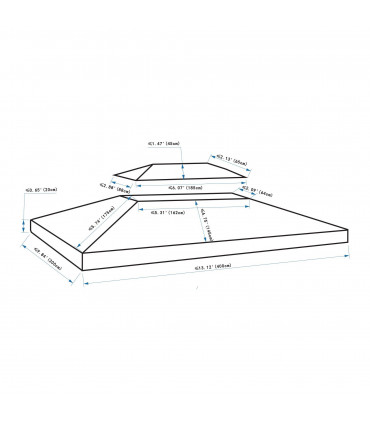 Gazebo Replacement Top Cover, 2-Tier, 3x4 m-Brown