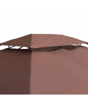 Gazebo Replacement Top Cover, 2-Tier, 3x4 m-Brown