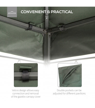 3x4m Gazebo Replacement Roof Canopy 2 Tier Top UV Cover Patio Deep Grey