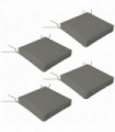 Outsunny Set of 4 Outdoor Seat Cushion with Ties, for Patio Furniture, Grey