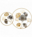 Minimalist Metal Wall Art Ginkgo Leaves Hanging Wall Sculpture, Gold