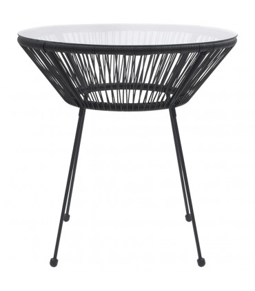 5 Piece Garden Dining Set Black