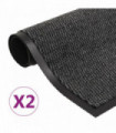 vidaXL Dust Control Mats 2 pcs Rectangular Tufted 90x150 cm Anthracite