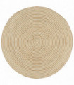 Handmade Rug Jute with Spiral Design White 120 cm