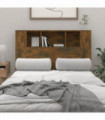 Headboard Cabinet Smoked Oak 120x18.5x104.5 cm
