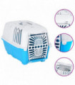 Pet Carrier White and Blue 48x31.5x33cm Polypropylene