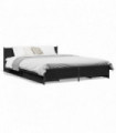 vidaXL Bed Frame with Drawers Black 120x200 cm Engineered Wood