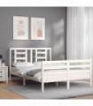 vidaXL Bed Frame with Headboard White 140x200 cm Solid Wood
