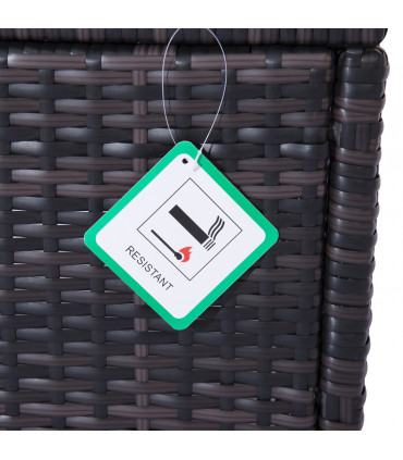 Rattan Ottoman - Brown