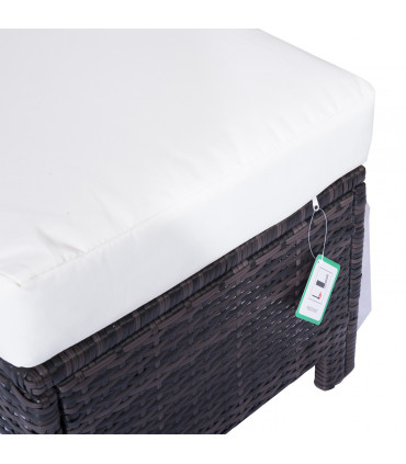 Rattan Ottoman - Brown