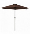 Patio Umbrella Parasol Sun Shade Garden Aluminium Coffee 2.7M