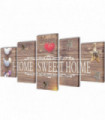 Canvas Wall Print Set Home Sweet Home Design 100 x 50 cm