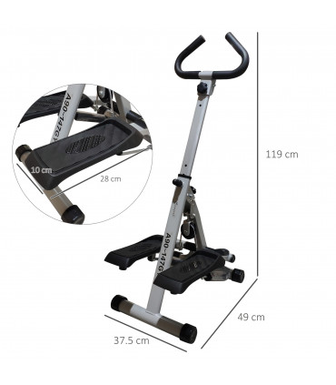 Stepper Heavy Duty Steel Frame Adjustable Step Machine Grey 50H x 60W x 30Dcm