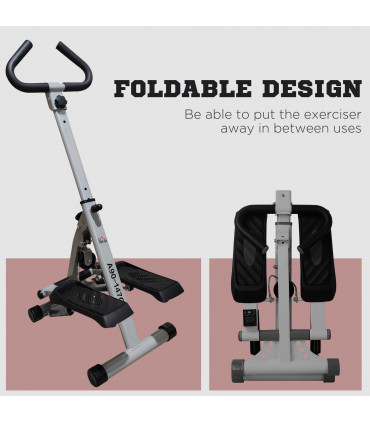 Stepper Heavy Duty Steel Frame Adjustable Step Machine Grey 50H x 60W x 30Dcm