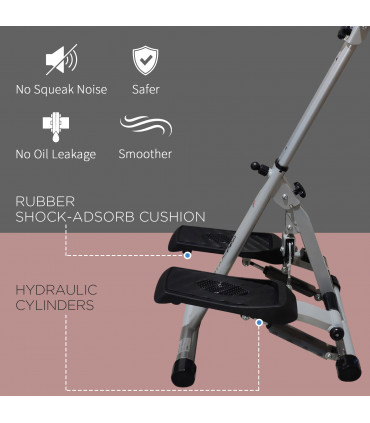 Stepper Heavy Duty Steel Frame Adjustable Step Machine Grey 50H x 60W x 30Dcm