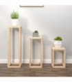 3 Piece Plant Stand Set Solid Wood Pine