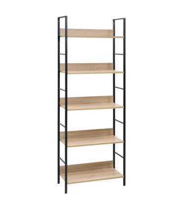 5-Layer Book Shelf Oak 60x27.6x158.5 cm Engineered Wood