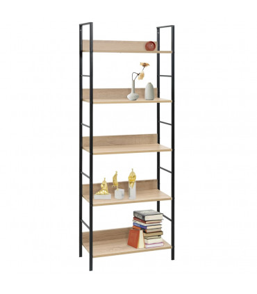 5-Layer Book Shelf Oak 60x27.6x158.5 cm Engineered Wood