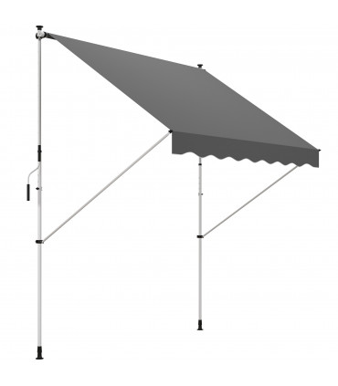 3x1.5m  Adjustable Outdoor Aluminium Frame Awning Grey