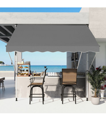 3x1.5m  Adjustable Outdoor Aluminium Frame Awning Grey