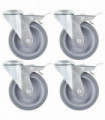 12 pcs Bolt Hole Swivel Casters 100 mm