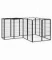 14-Panel Dog Playpen Black 50x100 cm Powder-coated Steel