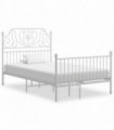 Bed Frame White Metal 120x200 cm