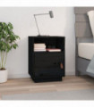 Bedside Cabinet Black 40x34x55 cm Solid Wood Pine