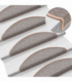Carpet Stair Treads 15 pcs Light Brown 56x17x3 cm