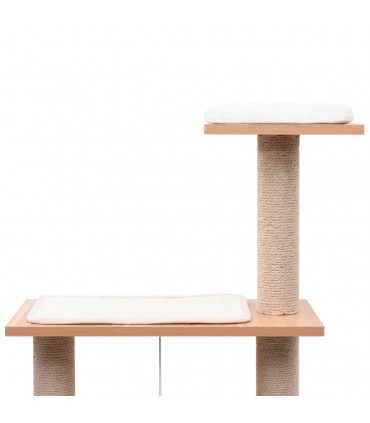Cat Tree with Sisal Scratching Mat 123 cm - White