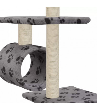 Cat Tree with Sisal Scratching Posts 260 cm Grey Paw Prints
