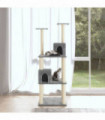 Cat Tree with Sisal Scratching Posts Light Grey 141 cm