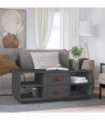 Coffee Table Grey 100x50x41 cm Solid Wood Pine