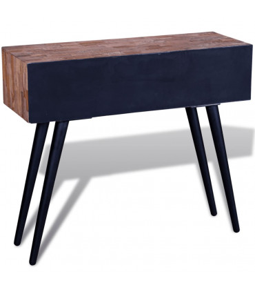 Console Table with 3 Drawers Reclaimed Teak Wood