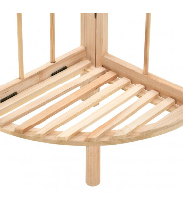 Corner Shelf Cedar Wood 27x27x110 cm